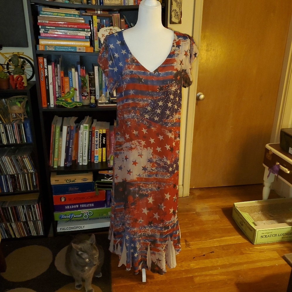 🇺🇸 Cal Style American Flag Maxi Dress